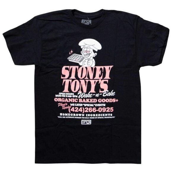 Open 925 Men's T-shirt Stoney Tony's Tee Black REVERSED Unisex - Picture 1 of 3